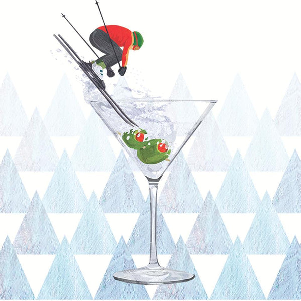 Paperproducts Design - 5" Beverage Napkins - Apres Ski Martini