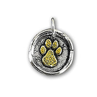 Wax Insignia - Seal Charm - Silver Plated - Paw Print