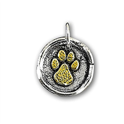 Wax Insignia - Seal Charm - Silver Plated - Paw Print