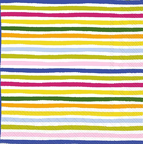 Boston International - 3-Ply 5" Cocktail Napkins - Smart Stripes