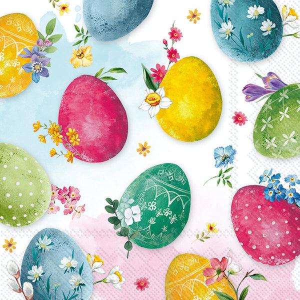 Boston International - 3-Ply 5" Cocktail Napkins 20 Count - Eggs Painting