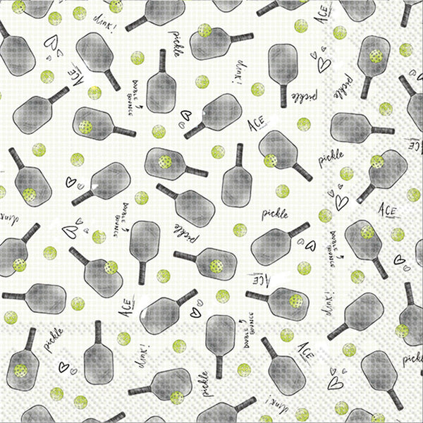Boston International - 3-Ply 5" Cocktail Napkins -Pickleball Pattern