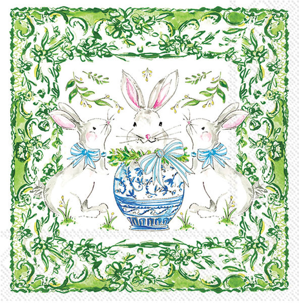 Boston International - 3-Ply 6.5" Lunch Napkins 20 Count - Easter Bunnies