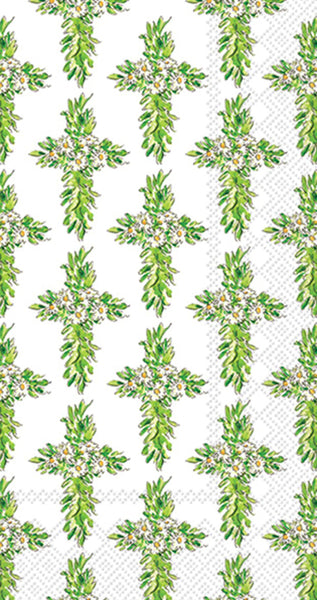 Boston International - Paper Guest Towel 16 Count - Floral Cross
