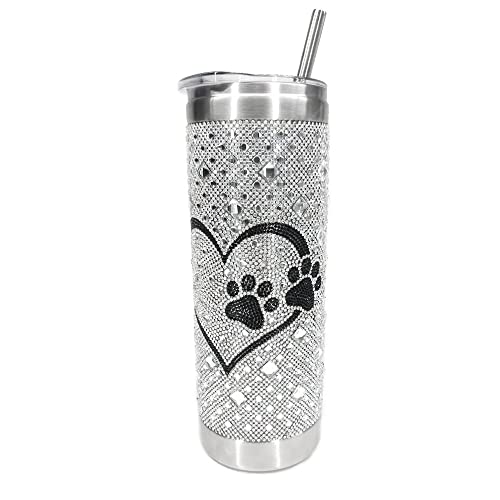 Jacqueline Kent - Royal Ice Tumbler - Diamonds in the Ruff - Silver w/Black Paw
