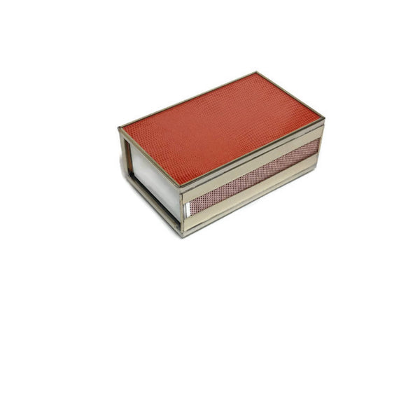 JM Piers - Footed Glass Matchbox Cover - Orange Snake Skin Replica