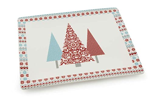Boston International - Ceramic Rectangular Serving Platter - Fancy Forest