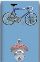 Sweet Art Attack - Mountable Beer Bottle Opener - Blue Bicycle