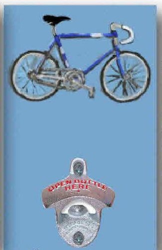 Sweet Art Attack - Mountable Beer Bottle Opener - Blue Bicycle