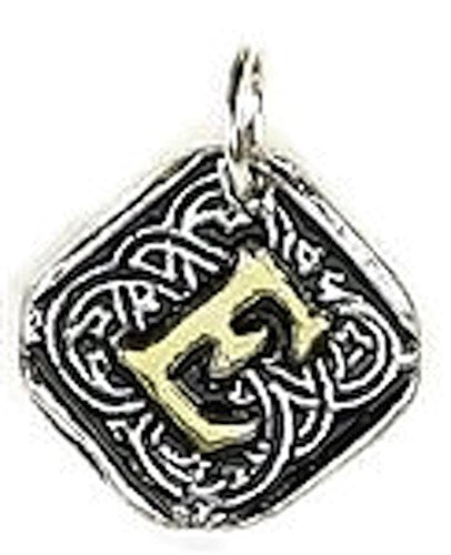 Wax Insignia - Roycroft Seal Charm - Silver Plated - "E"