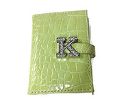 Russ Berrie - Pocket Size Notebook - Green - Rhinestone Monogrammed "K"