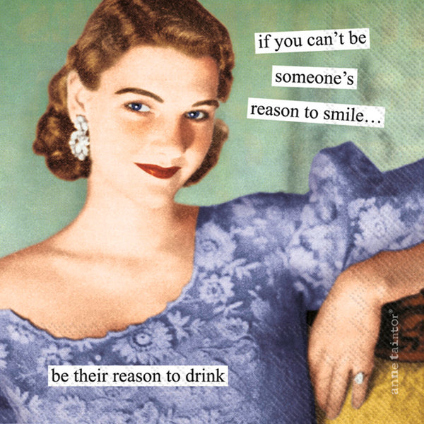 Boston International - 3-Ply 5" Cocktail Napkins - Reason to Smile
