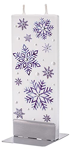 Flatyz - Twin Wick Flat Candle -  Blue Snowflakes