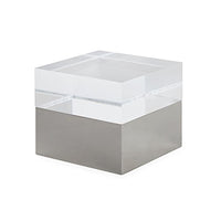 Jonathan Adler - Monaco Square Box - Large - Clear & Polished Nickel
