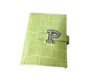 Russ Berrie - Pocket Size Notebook - Green - Rhinestone Monogrammed "P"