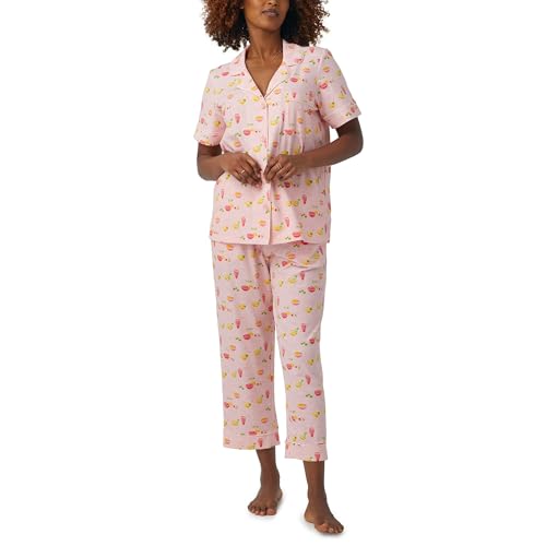 BedHead - S/S Stretch Jersey Cropped PJ Set - Pink Mixology - Small