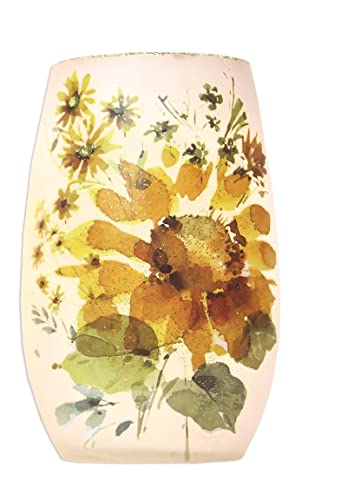 Stony Creek - Frosted Glass - 5" Lighted Vase - Sunflower