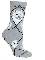 Westie Dog Gray Cotton Ladies Socks