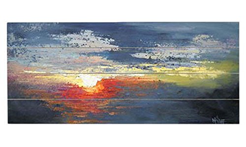 ArteHouse - 10" x 24" Plank Wood Sign - Evening Sunset