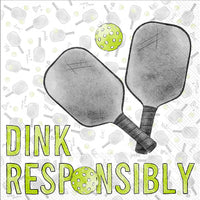Boston International - 3-Ply 5" Cocktail Napkins - Dink Responsibly / Pickelball