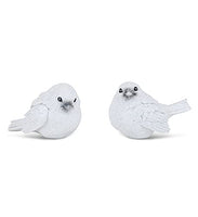 Napco - White Glitter Bird Pair