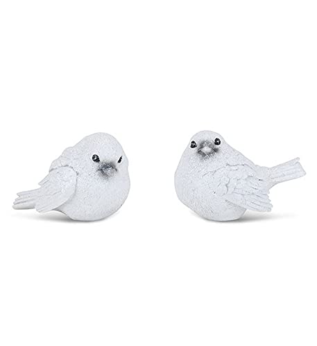 Napco - White Glitter Bird Pair