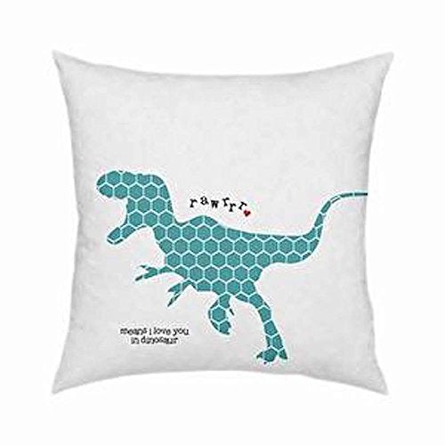 ArteHouse - Throw Pillow - Rawrr - Means I Love You In Dinosaur