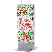 Flatyz - Twin Wick Flat Candle - Merry Christmas w/ Poinsettias