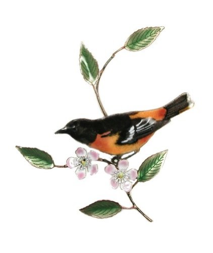 Bovano - Wall Sculpture - Baltimore Oriole On Apple Blossom