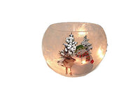 Stony Creek - Frosted Glass - 7" Oval Lighted Vase - Snowman & Moose