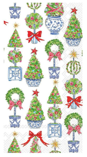 Boston International - Paper Guest Towel - Bright Topiary Trees