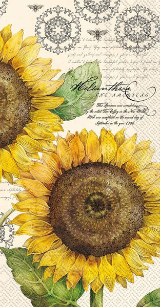 Boston International - Paper Guest Towel - Botanical Sunflower