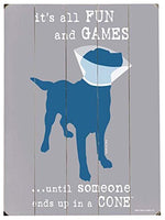 ArteHouse - 12" x 16" Plank Wood Sign - Fun & Games Until the Cone