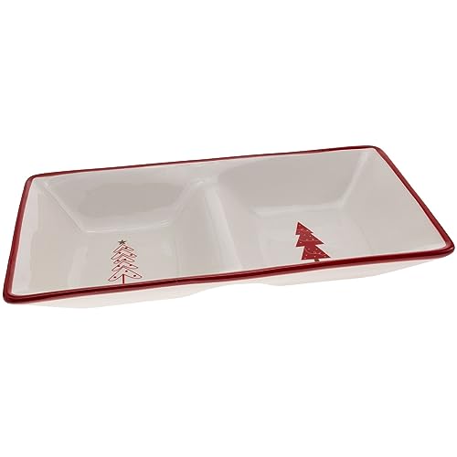 Boston International - Divided Serving Plate - Festive Trees
