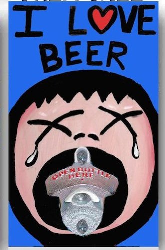 Sweet Art Attack - Mountable Bottle Opener - I Love Beer