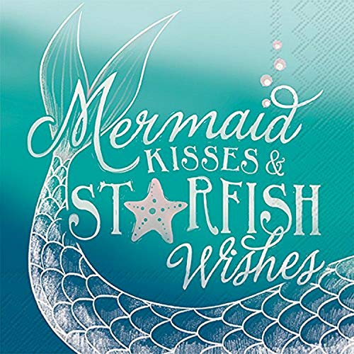 Boston International - 3-Ply 5" Cocktail Napkins - Mermaid Kisses