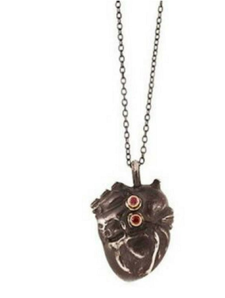 Anna Ruth Henriques - Oxidized Sterling Silver Necklace - Anatomical Heart