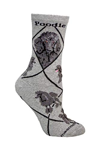 Poodle Dog Gray Cotton Ladies Socks