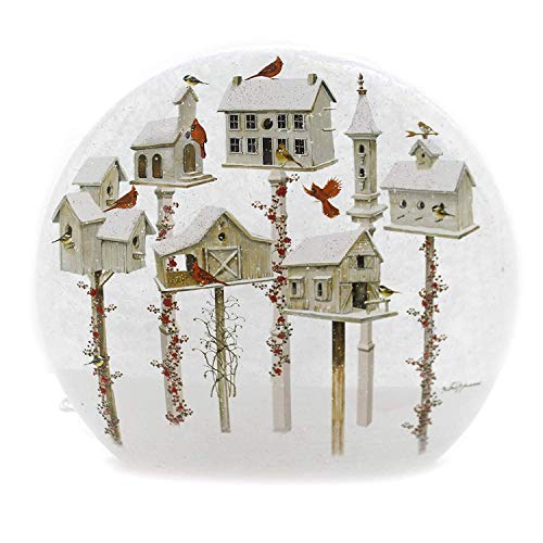 Stony Creek - Frosted Glass - 10" Round Lighted - White Birdhouses