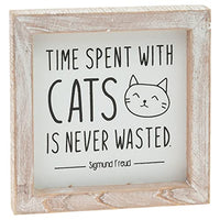 Boston International - 6" x 6" Wood Sign - Time Spent w/Cats