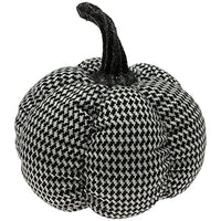 Boston International - Large Fabric Pumpkin - Black & White Hound's-tooth