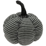 Boston International - Large Fabric Pumpkin - Black & White Hound's-tooth