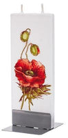 Flatyz - Twin Wick Flat Candle - Red Poppy flower