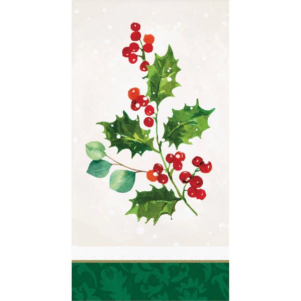 Creative Converting 3-Ply Napkins - Holiday holly - 16 Count