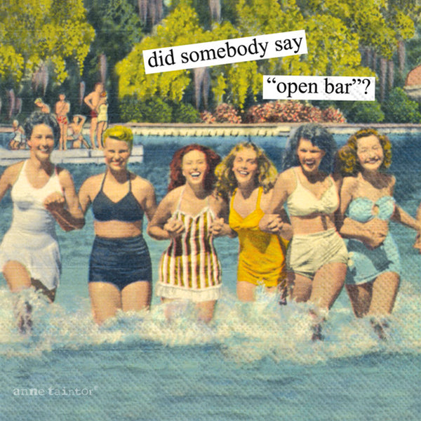 Boston International - 3-Ply 5" Cocktail Napkins - Did Somebody Say Open Bar