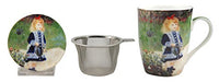 McIntosh Trading - Tea Mug w/ Infuser & Lid - Renoir Girl With A Watering Can