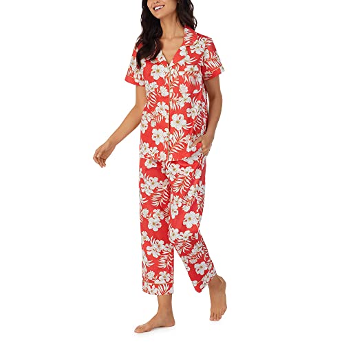 BedHead - Classic Cotton Cropped PJ Set - Aloha Hibiscus - X Small