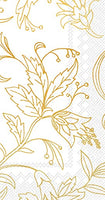 Boston International - Paper Guest Towel - Golden Flower White Gold