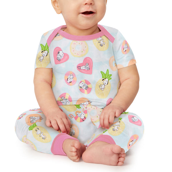 BedHead - Infant Long Sleeve Jersey PJ Set - Dog in a Pool Floaty - 12-18