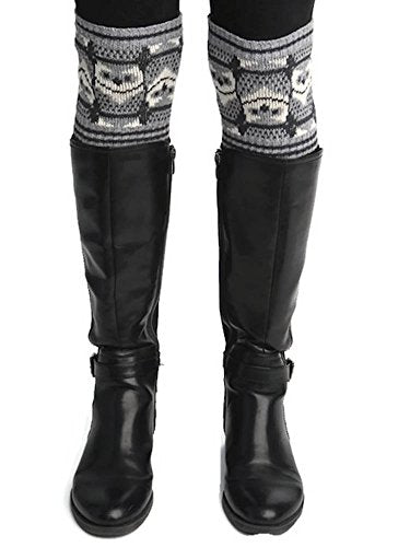 Green 3 - Women's Boot Cuffs Pair - Repeating Owl